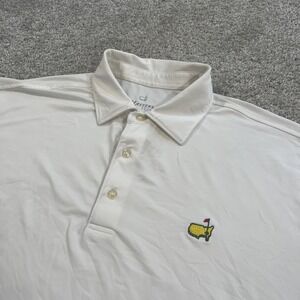 Masters Tech Golf Polo Shirt‎ Men's M White Augusta National Logo Performance